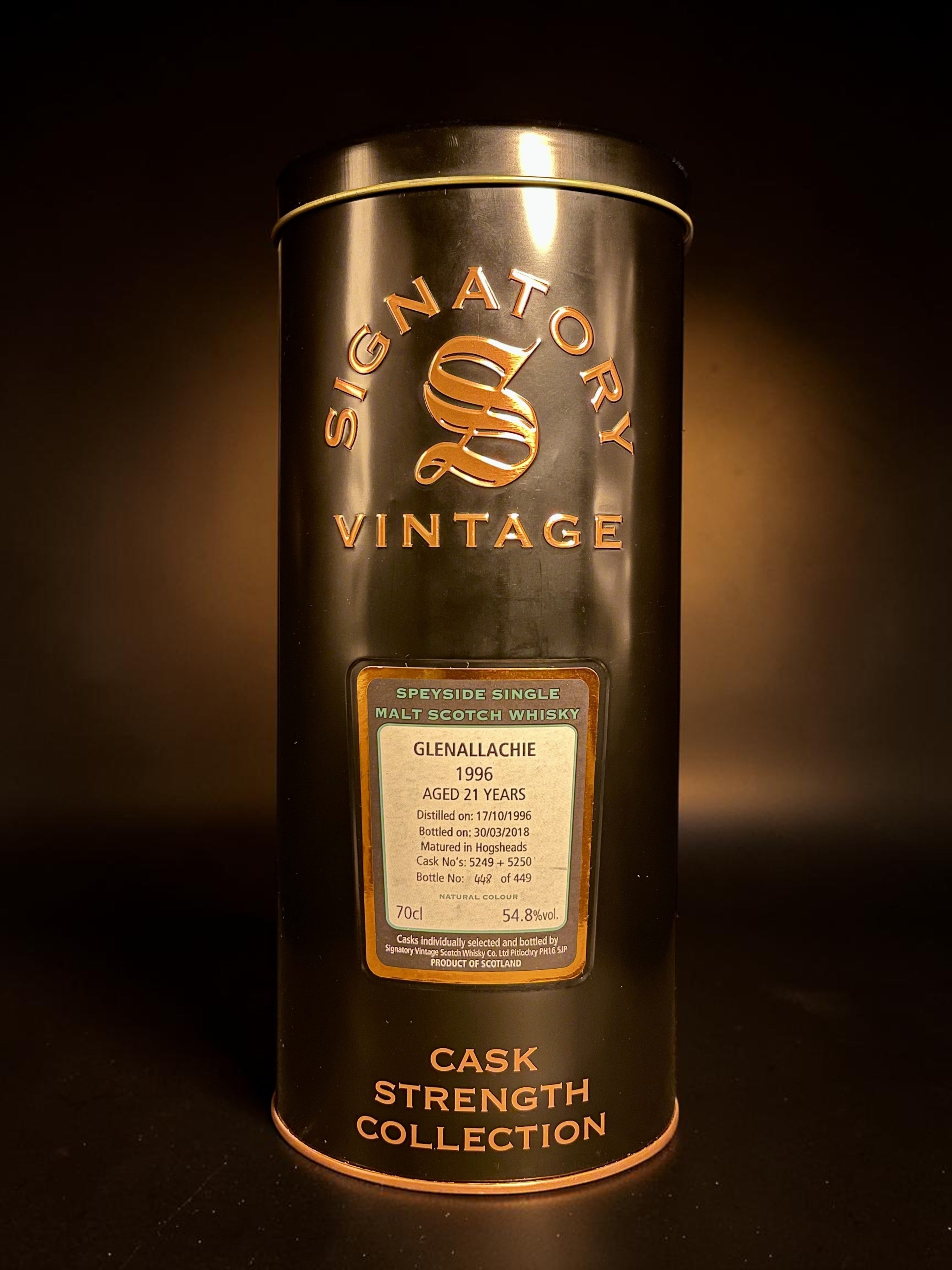 Glenallachie 1996 21 Year Old Cask Strength Collection | Signatory Vintage